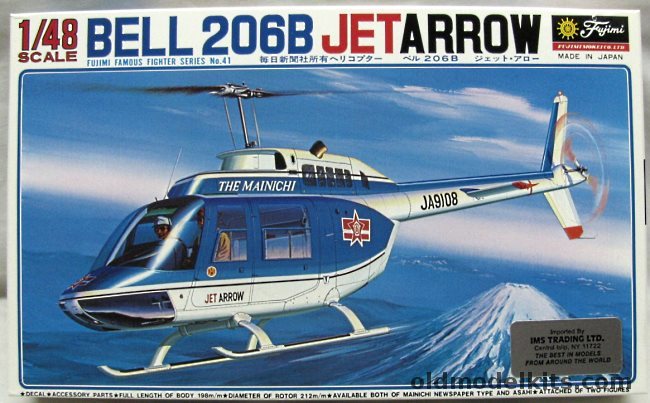 Fujimi 1/48 Bell 206 JetRanger (JetArrow) - Mainichi Newspapers or Asahi Newspapers, 5A41 plastic model kit